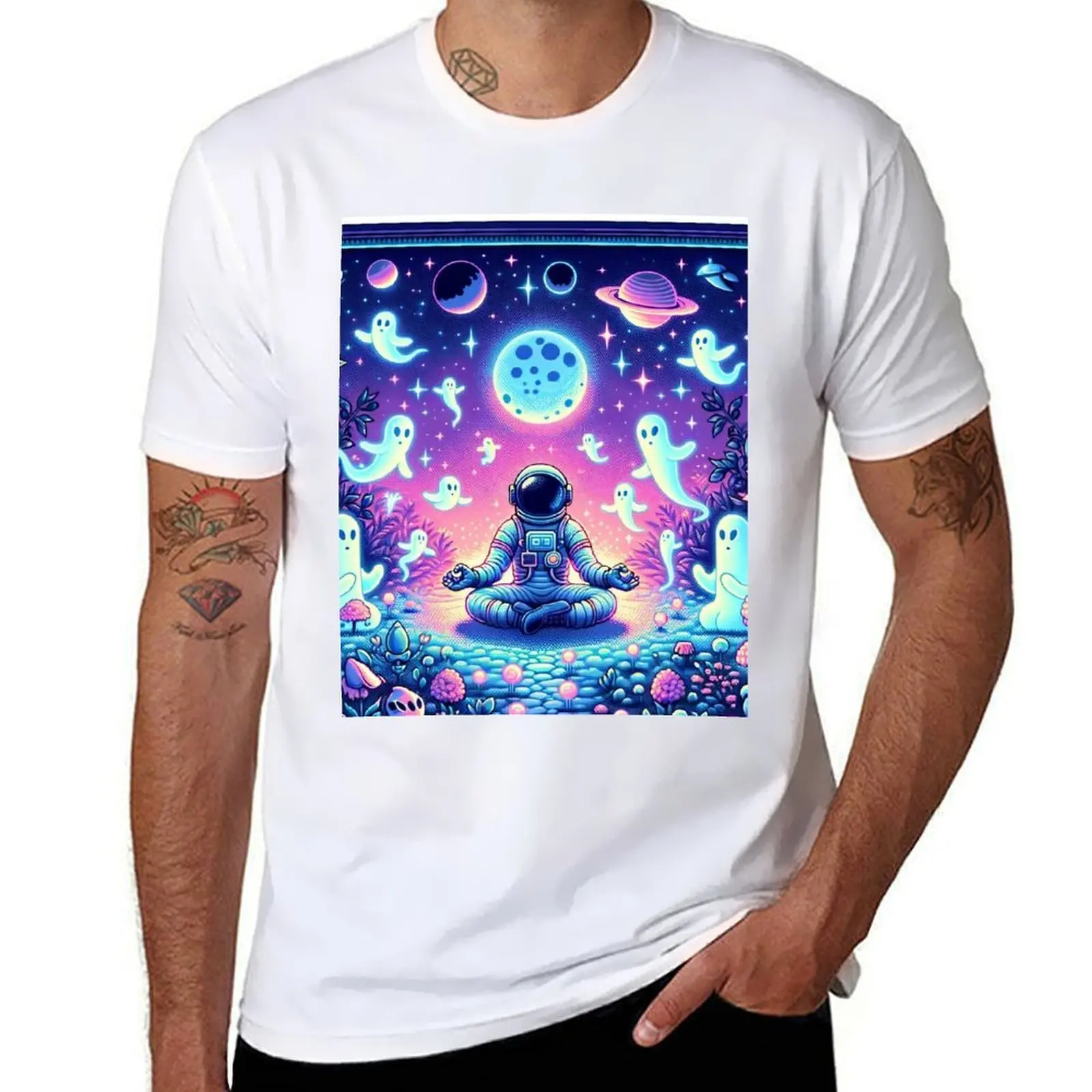 Spooky Synthwave style meditating Astronaut Graphic T-Shirt man t shirts for men man t shirts for men casual T-Shirt
Spooky Synthwave style meditating Astronaut Graphic T-Shirt man t shirts for men man t shirts for men casual T-Shirt