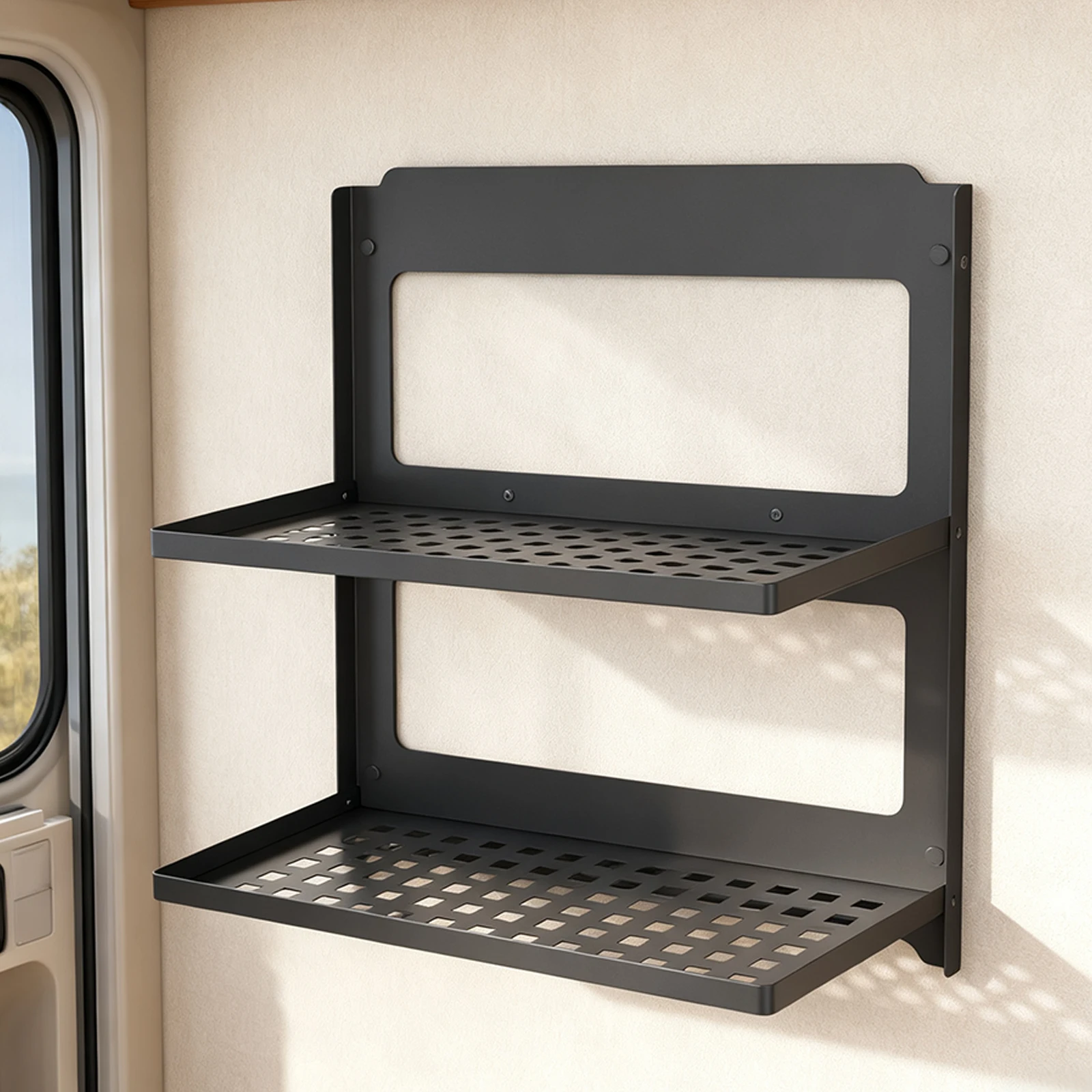 2-Tier Black Iron Floating Shelf Combined Bathroom Shelves Wall-Mounted Metal Shower Shelf Rack for Living Room Kitchen Bathroom
2-Tier Black Iron Floating Shelf Combined Bathroom Shelves Wall-Mounted Metal Shower Shelf Rack for Living Room Kitchen Bathroom