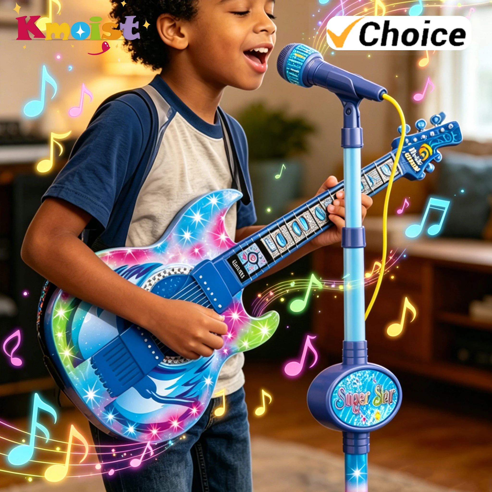 Karaoke Electronic Machine Children's Electric Light Multi-functional Guitar Instrument Set with Microphone Toys for Boys Girls
Karaoke Electronic Machine Children's Electric Light Multi-functional Guitar Instrument Set with Microphone Toys for Boys Girls