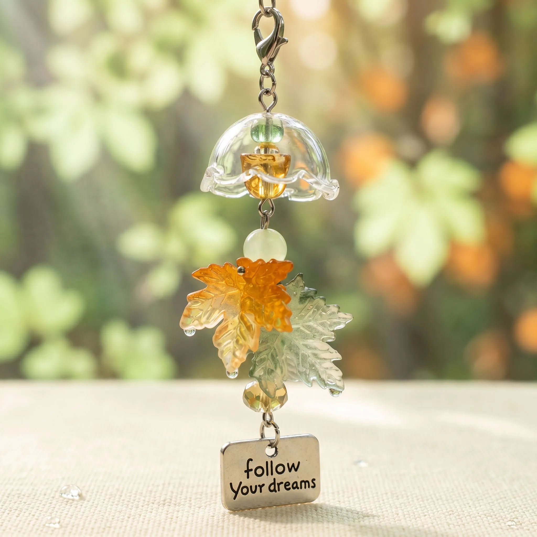 Clear Jellyfish Key Chain with Autumn Maple Leaf Accent, Anti-Lost Hanging Ornament for Phone, Bag & Keys, Elegant Stylish Gift
Clear Jellyfish Key Chain with Autumn Maple Leaf Accent, Anti-Lost Hanging Ornament for Phone, Bag & Keys, Elegant Stylish Gift