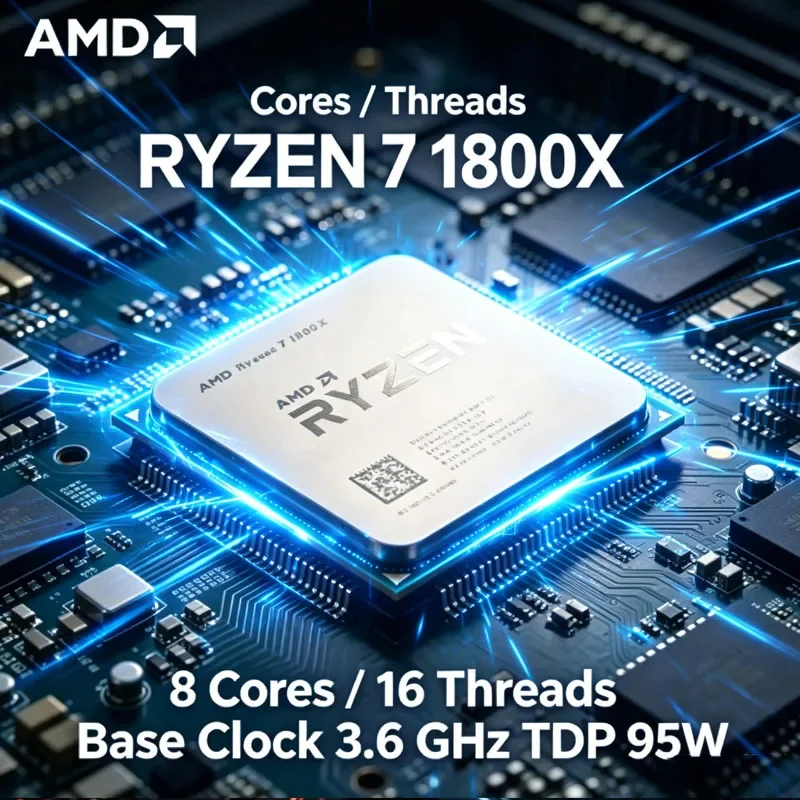 AMD Ryzen 7 1800X CPU R7 1800X 3.60GHz--4.0GHz 95W 8-cores 16-threads AM4 TDP 95WCPU Processor Loose Pie
AMD Ryzen 7 1800X CPU R7 1800X 3.60GHz--4.0GHz 95W 8-cores 16-threads AM4 TDP 95WCPU Processor Loose Pie