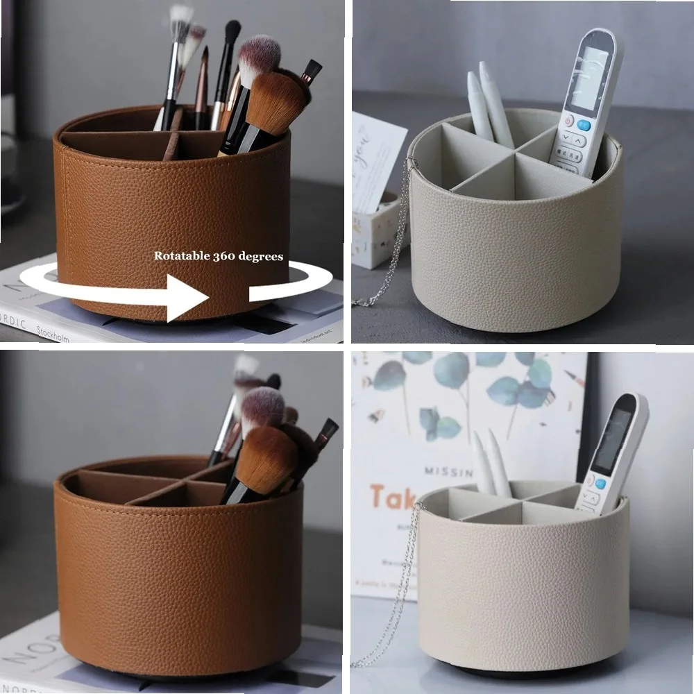AhunderJiaz Nordic Style Rotating Desktop Leather Storage Box, Makeup Brush Organizer, Office Pen Holder, Home Decoration
AhunderJiaz Nordic Style Rotating Desktop Leather Storage Box, Makeup Brush Organizer, Office Pen Holder, Home Decoration