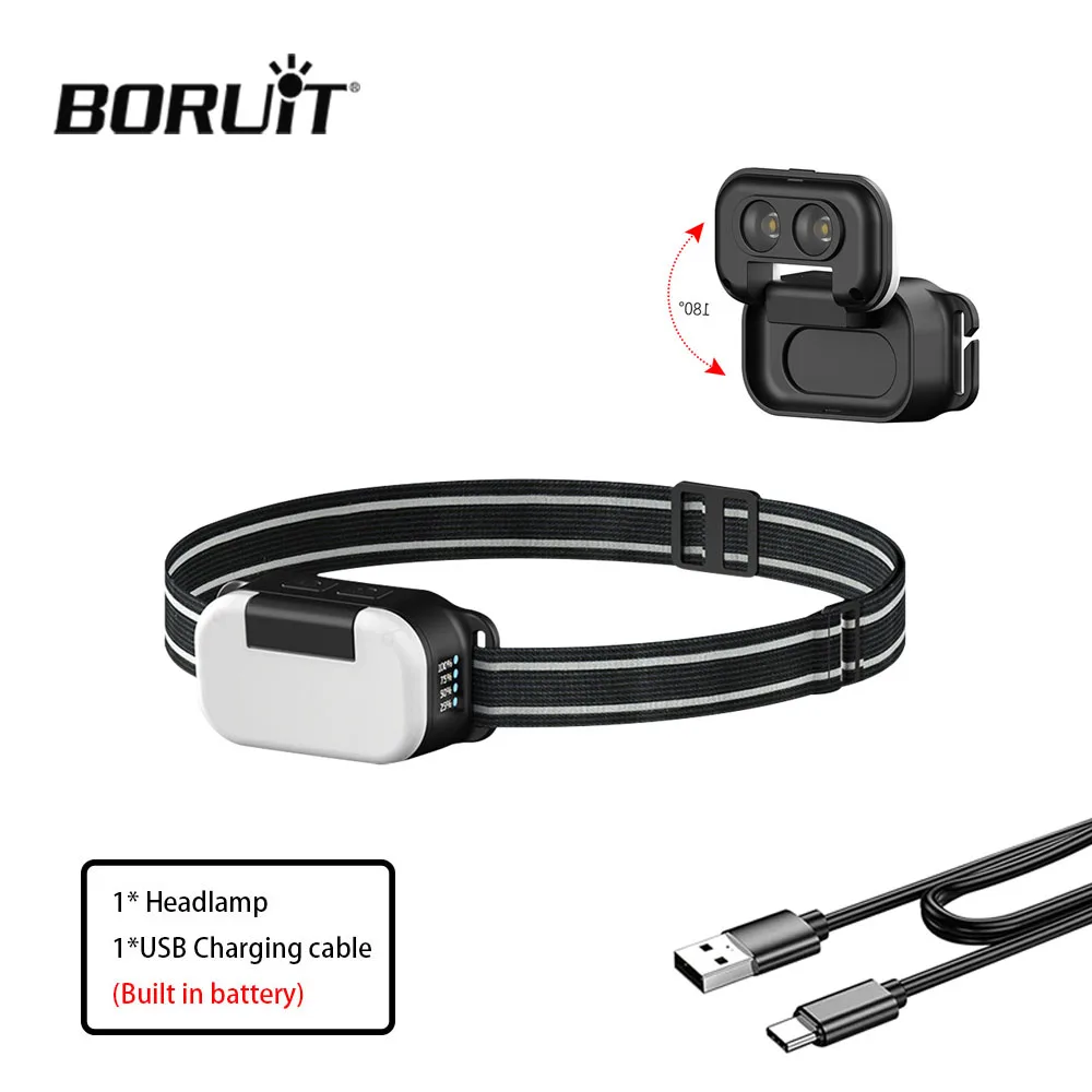 BORUiT LED Rechargeable Headlamp Built-in Battery Waterproof Flip-up Head Torch Outdoor Camping Fishing Work Powerful Headlight
BORUiT LED Rechargeable Headlamp Built-in Battery Waterproof Flip-up Head Torch Outdoor Camping Fishing Work Powerful Headlight