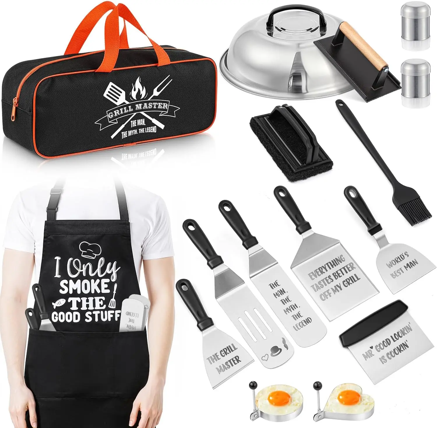 BBQ Grill Accessories Set for Father Grandpa with Enlarged Spatulas BBQ Apron and Carry Bag Father Gifts Set for Outdoor
BBQ Grill Accessories Set for Father Grandpa with Enlarged Spatulas BBQ Apron and Carry Bag Father Gifts Set for Outdoor