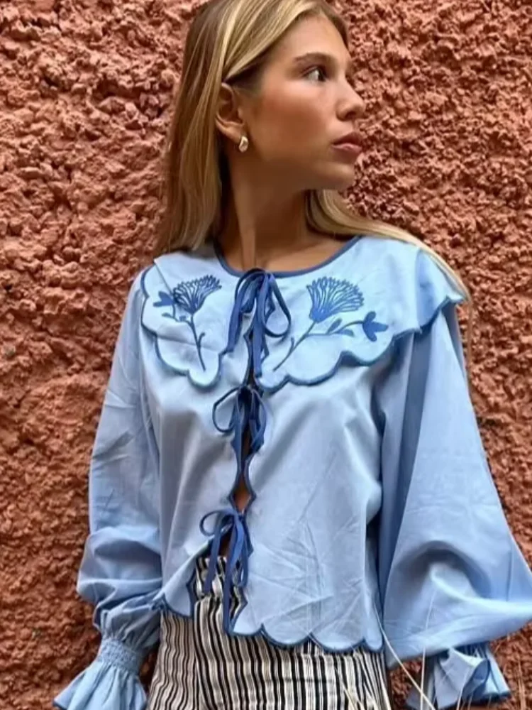Women Elegant Loose Printed Shirt Lapel Long Sleeve Lace Up Chic Cropped Shirts Oversize Blouse Holiday Street 2025 New Summer
Women Elegant Loose Printed Shirt Lapel Long Sleeve Lace Up Chic Cropped Shirts Oversize Blouse Holiday Street 2025 New Summer
