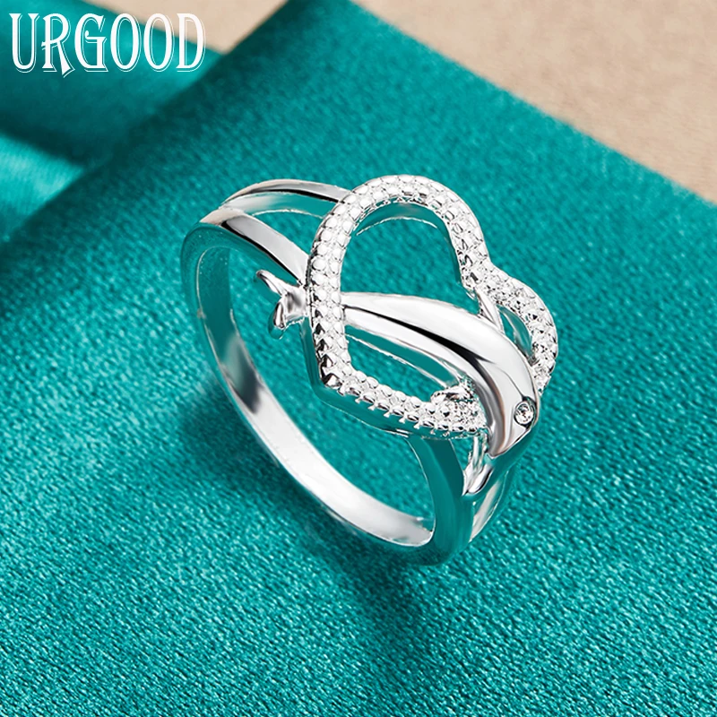 925 Sterling Silver Dolphin Heart Ring For Women Man Party Engagement Wedding Romantic Fashion Jewelry Gift
925 Sterling Silver Dolphin Heart Ring For Women Man Party Engagement Wedding Romantic Fashion Jewelry Gift