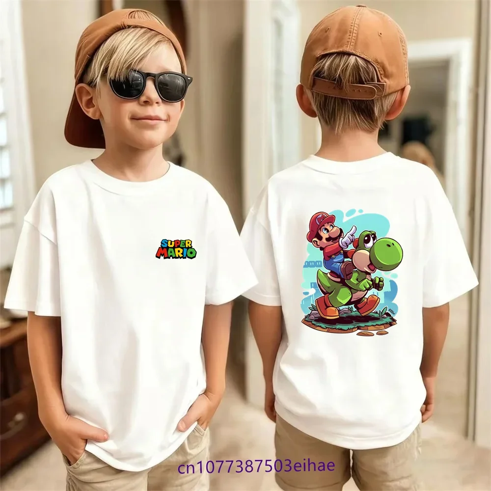 Super Mario Cartoon Kids Short Sleeve T Shirt Pure Cotton Soft Fashion Printed Tops All Match Summer For 3-14 Years Old Children
Super Mario Cartoon Kids Short Sleeve T Shirt Pure Cotton Soft Fashion Printed Tops All Match Summer For 3-14 Years Old Children