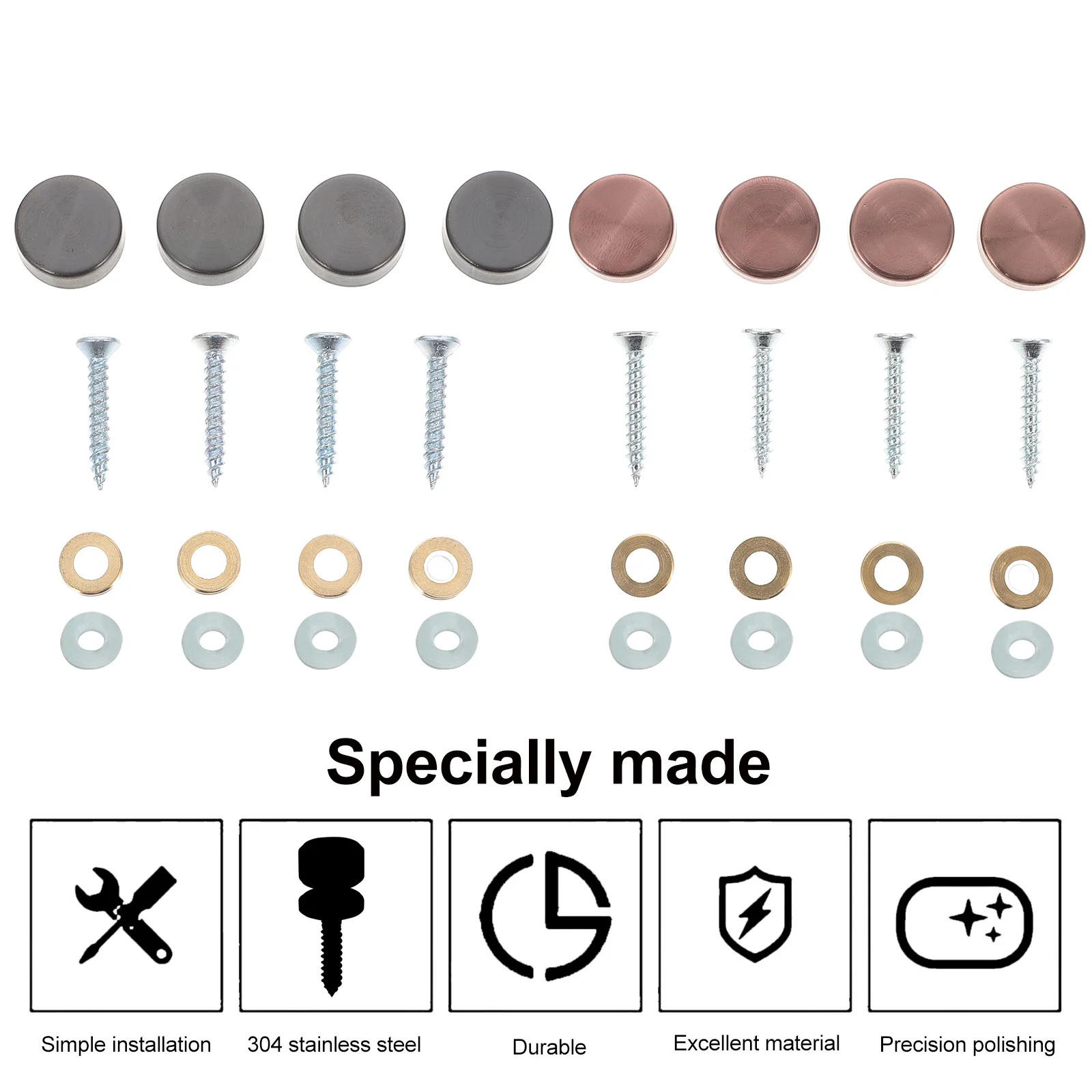 8Sets Stainless Steel Decorative Screws Polished Finish Mirror Fixing Caps Advertising Signs Acrylic Panels Mirror Screw
8Sets Stainless Steel Decorative Screws Polished Finish Mirror Fixing Caps Advertising Signs Acrylic Panels Mirror Screw