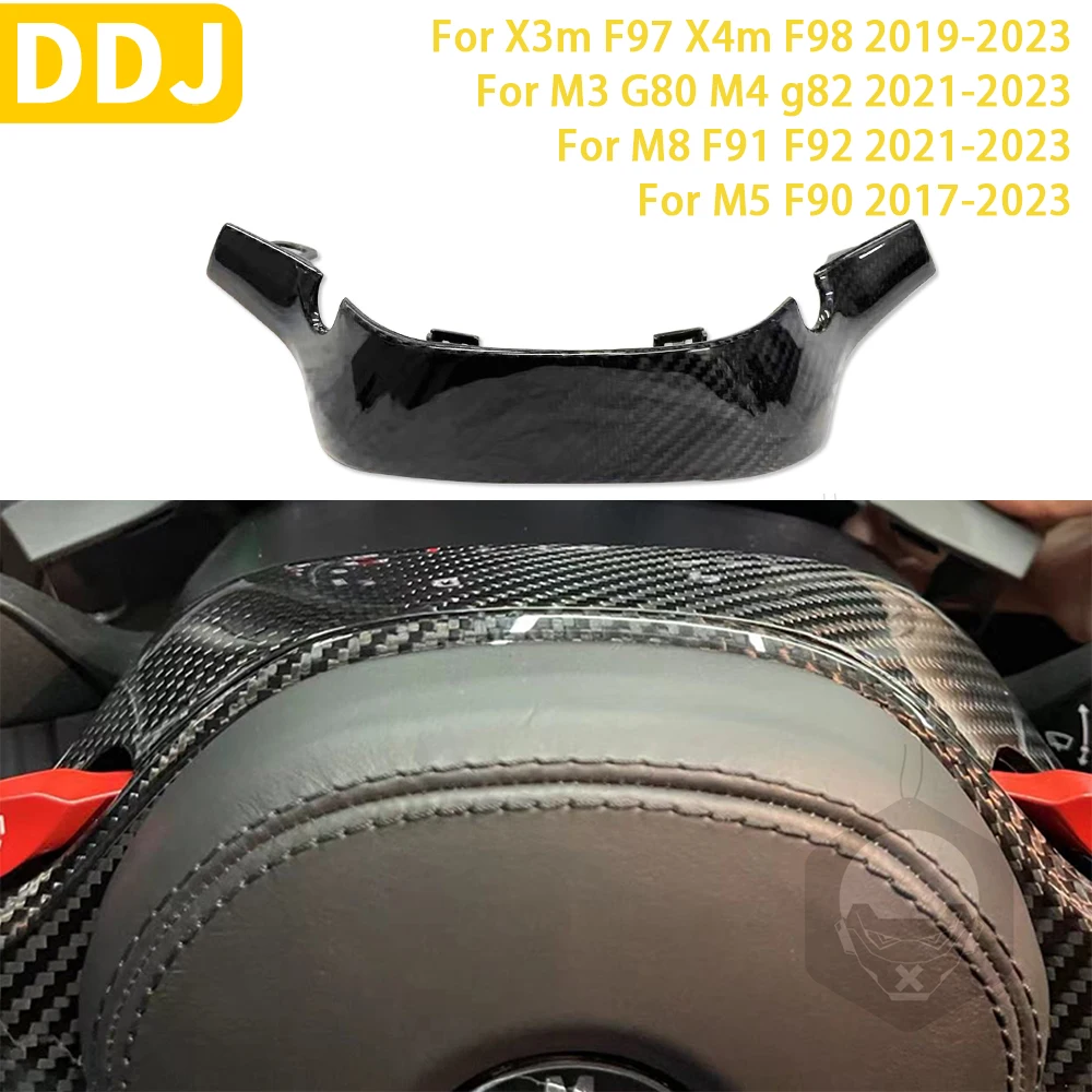 For BMW M5 F90 M3 G80 M4 G82 M8 F91 F92 X3m F97 X4m F98Sports Accessories Car Carbon Fiber Steering Wheel Cover Trim Decoration
For BMW M5 F90 M3 G80 M4 G82 M8 F91 F92 X3m F97 X4m F98Sports Accessories Car Carbon Fiber Steering Wheel Cover Trim Decoration