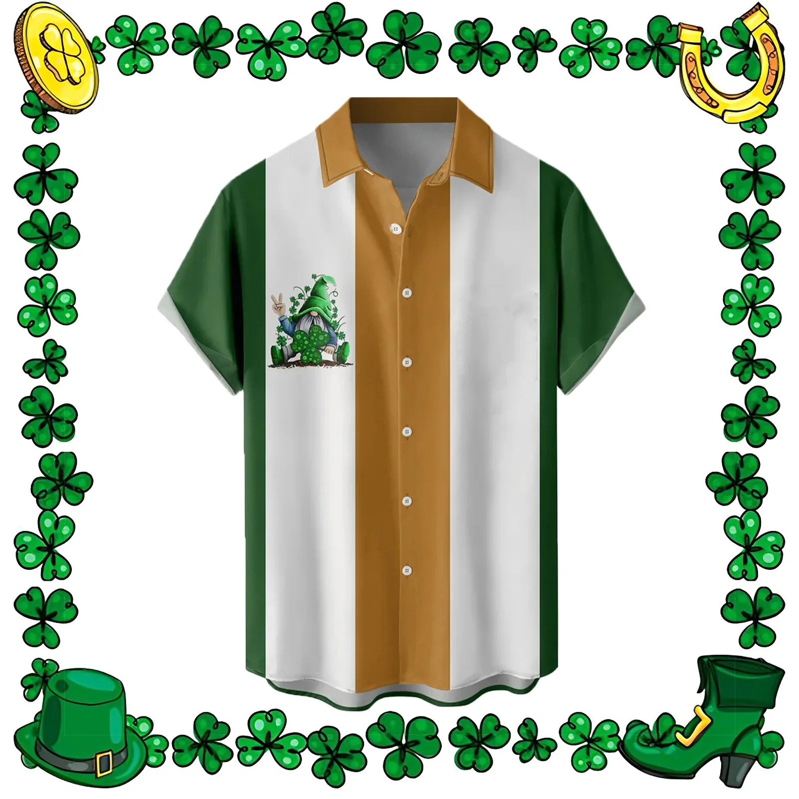 Mens Shirt St Patrick Day Short Sleeve Summer Single Breasted Shirts Casual Lapel Print Beach Vacation Outdoor Button Cardigan
Mens Shirt St Patrick Day Short Sleeve Summer Single Breasted Shirts Casual Lapel Print Beach Vacation Outdoor Button Cardigan