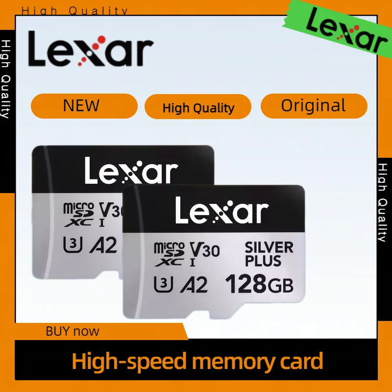 Lexar Professional Silver PLUS microSDXC UHS-I Memory Card U3 A2 V3 4K TF Card 64GB 128GB 256GB Storage Card for Tablet drone
Lexar Professional Silver PLUS microSDXC UHS-I Memory Card U3 A2 V3 4K TF Card 64GB 128GB 256GB Storage Card for Tablet drone