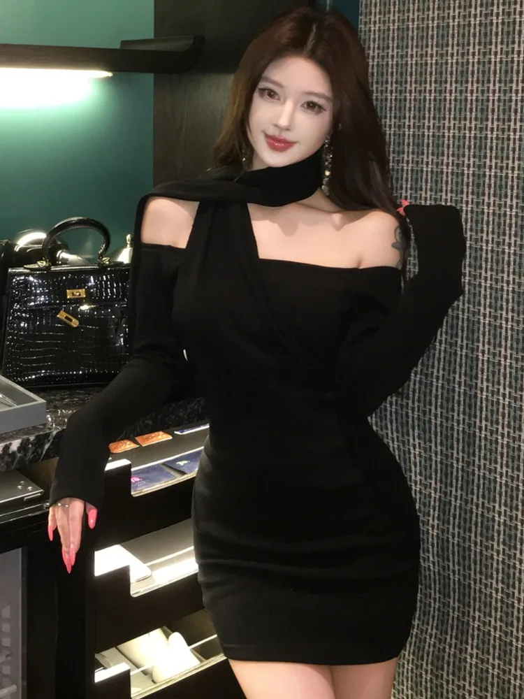 Slim Fit One Shoulder Long Sleeve Waist Cinched Dress Women's Spring Autumn New Style Elegant Slimming Base Layer Wrap around...
Slim Fit One Shoulder Long Sleeve Waist Cinched Dress Women's Spring Autumn New Style Elegant Slimming Base Layer Wrap around...