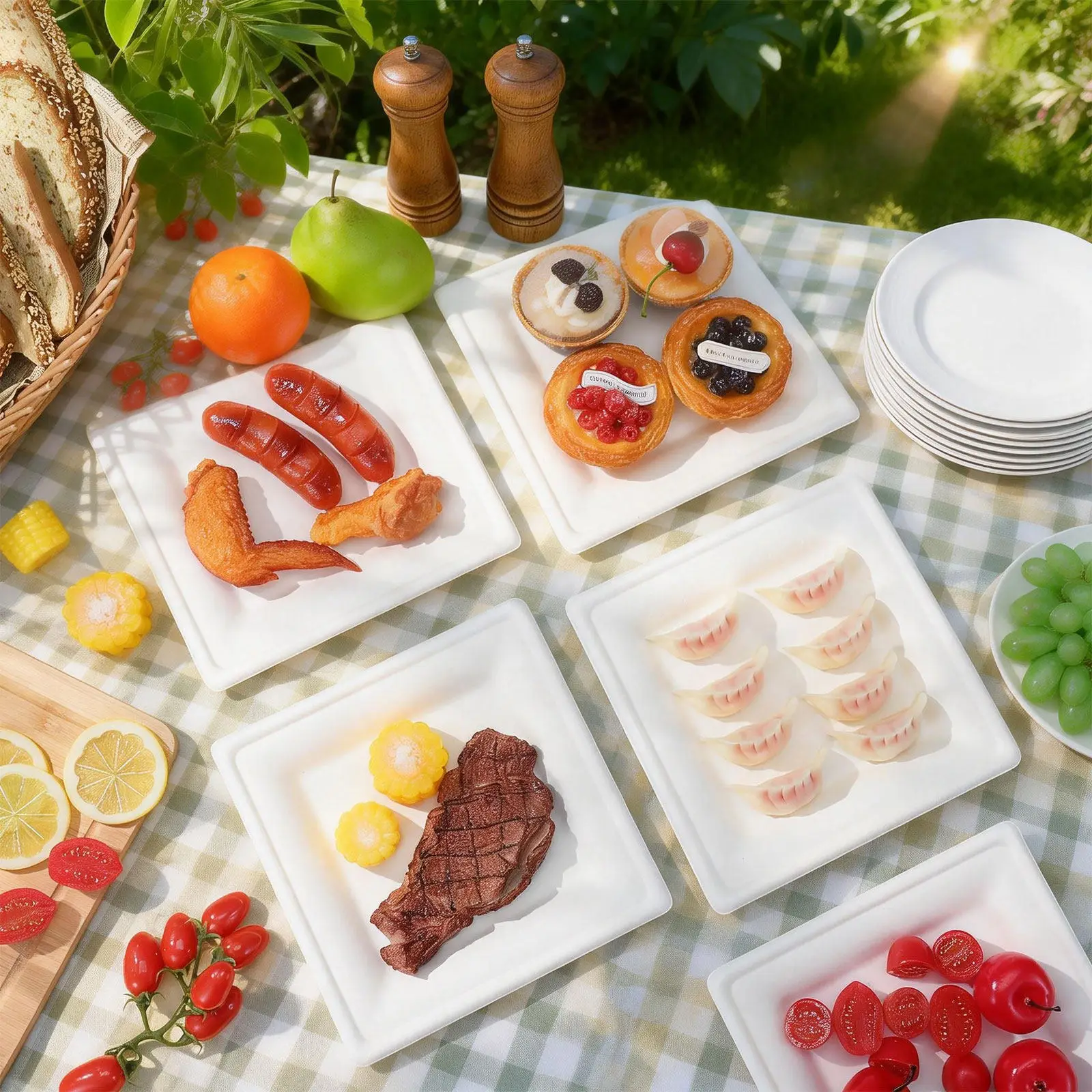 50Pcs High Density White Square Disposable Plates Elegant Timeless Design Heavy Duty Party Plates for Outdoor Dining Dessert
50Pcs High Density White Square Disposable Plates Elegant Timeless Design Heavy Duty Party Plates for Outdoor Dining Dessert