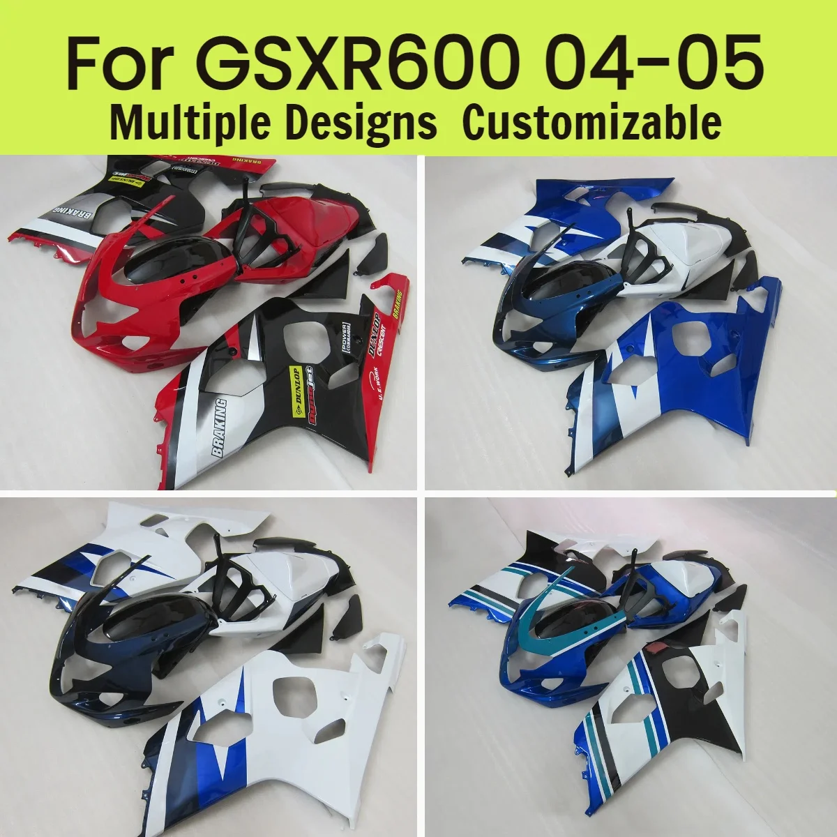Для GSXR600 GSXR750 2004 2005 комплект деталей кузова GSXR 600 750 04 05, обтекатели для мотоцикла, набор панелей кузова
Для GSXR600 GSXR750 2004 2005 комплект деталей кузова GSXR 600 750 04 05, обтекатели для мотоцикла, набор панелей кузова