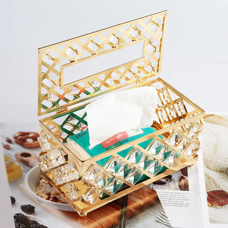 New crystal tissue box pumping carton metal creative living room desktop storage ornament tissue box
New crystal tissue box pumping carton metal creative living room desktop storage ornament tissue box