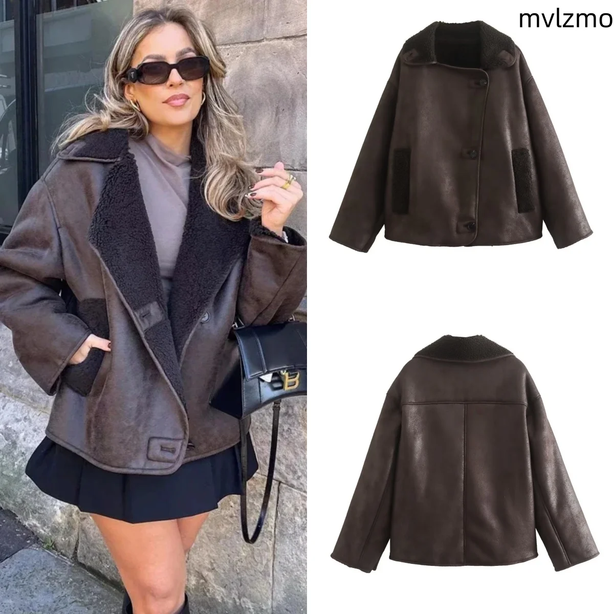 Woman Thick Faux Leather Jackets for Women Coat Autumn Winter Warm Wool Blends Coats Demi-season Plush Jacket Outerwear
Woman Thick Faux Leather Jackets for Women Coat Autumn Winter Warm Wool Blends Coats Demi-season Plush Jacket Outerwear