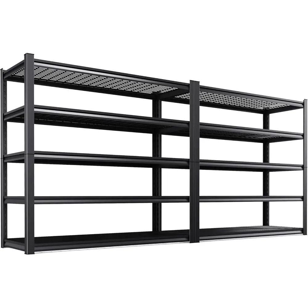 5-Tier Adjustable Heavy-Duty Metal and Wood Storage Shelves - 72x59x19.7
5-Tier Adjustable Heavy-Duty Metal and Wood Storage Shelves - 72x59x19.7