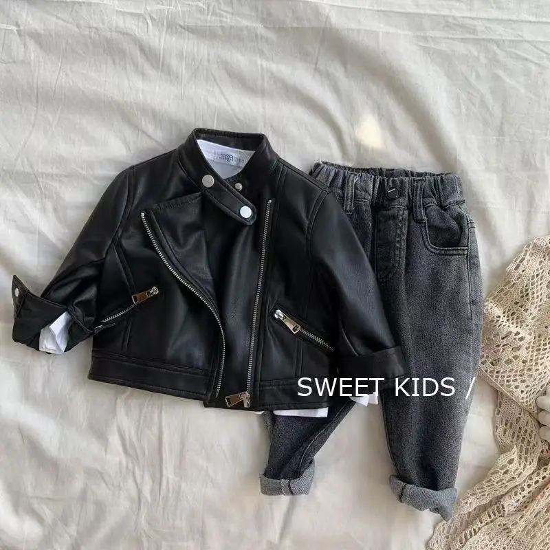 Boys Leather Jackets For 1-6 Years Spring Autumn New Classics Handsome Baby Boy Pu Outerwear Kids Clothing Zipper Fly Coats
Boys Leather Jackets For 1-6 Years Spring Autumn New Classics Handsome Baby Boy Pu Outerwear Kids Clothing Zipper Fly Coats