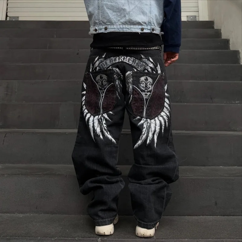 Streetwear New Fashion Oversized Printed Pocket Zipper Old Jeans Male Y2K Gothic Hip Hop Popular Straight Wide-leg Trousers
Streetwear New Fashion Oversized Printed Pocket Zipper Old Jeans Male Y2K Gothic Hip Hop Popular Straight Wide-leg Trousers