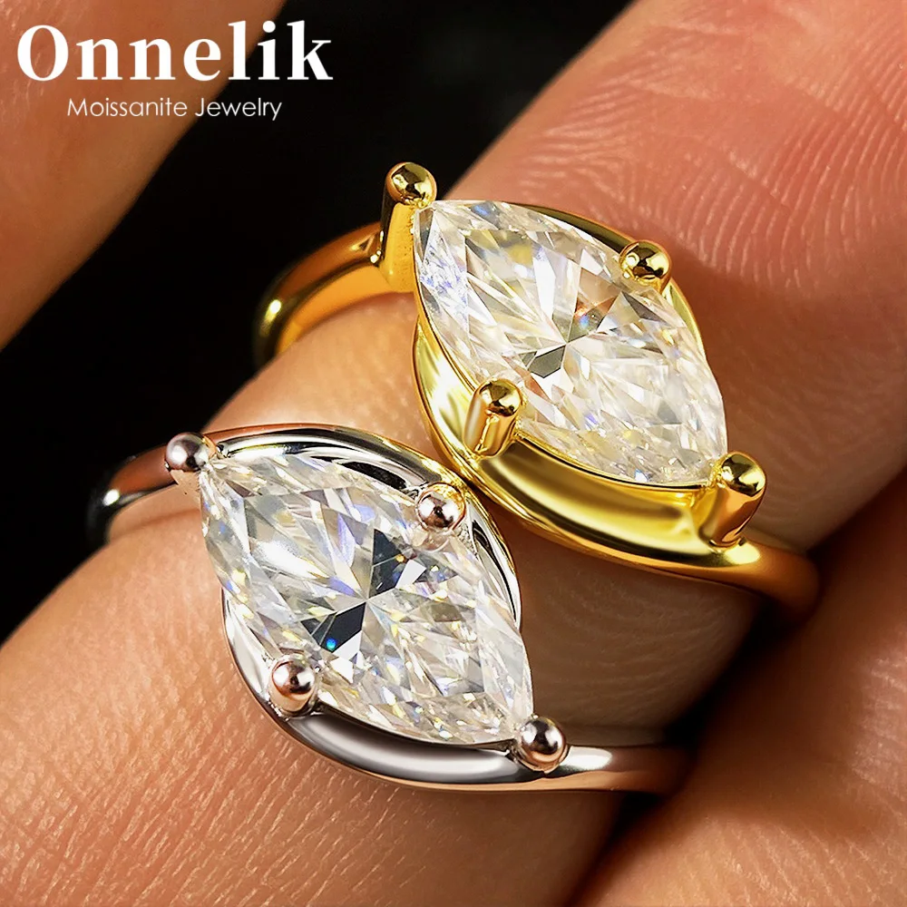 Onnelik S925 Sterling Silver Marquise 1/2CT Moissanite Ring 18K Gold Plated Simple Luxury Minimalist Fine Jewelry for Women
Onnelik S925 Sterling Silver Marquise 1/2CT Moissanite Ring 18K Gold Plated Simple Luxury Minimalist Fine Jewelry for Women