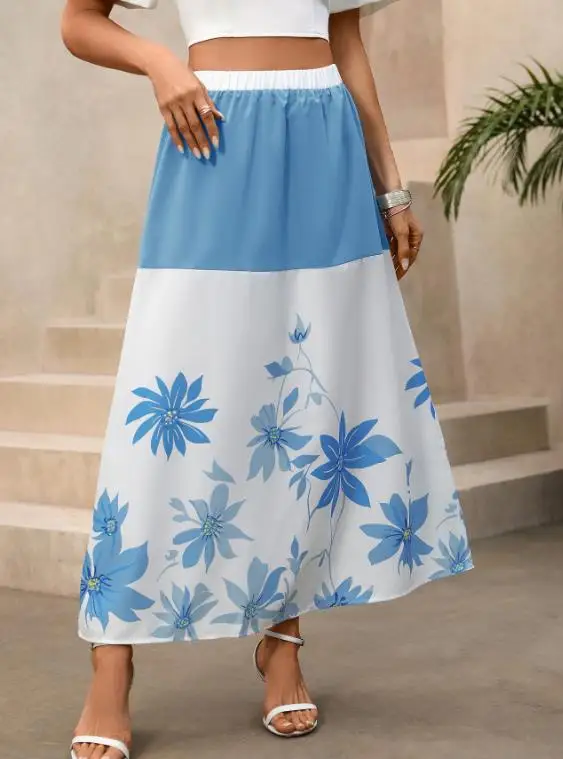 2026 Summer New Women's Fashion Casual Printed Color blocked High Waist Long A-line Half length Skirt Women's Wear
2026 Summer New Women's Fashion Casual Printed Color blocked High Waist Long A-line Half length Skirt Women's Wear