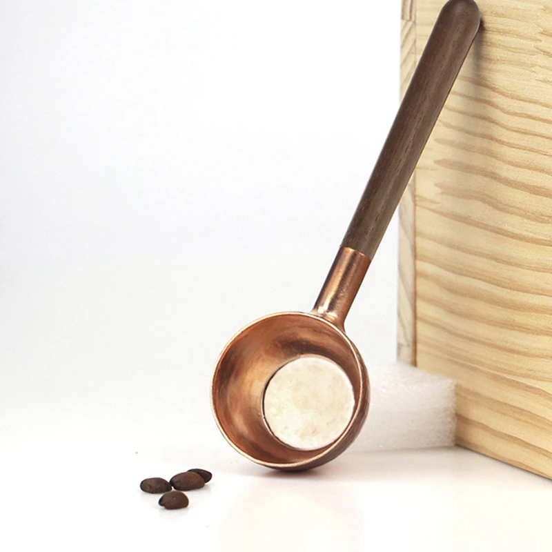 Coffee Bean Measuring Spoon Solid Wood Copper Measuring Spoon Coffee Powder Quantitative
Coffee Bean Measuring Spoon Solid Wood Copper Measuring Spoon Coffee Powder Quantitative