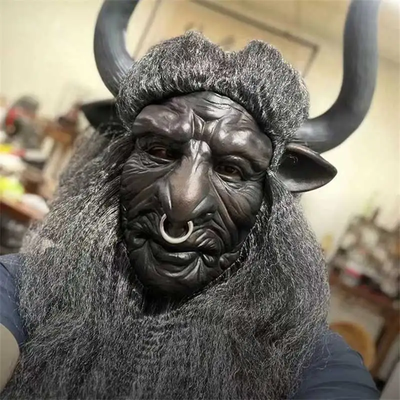 Bull Demon Mask Latex Full Head Cover with Horns is suitable for Halloween parties, costume balls, festival gatherings, and role
Bull Demon Mask Latex Full Head Cover with Horns is suitable for Halloween parties, costume balls, festival gatherings, and role