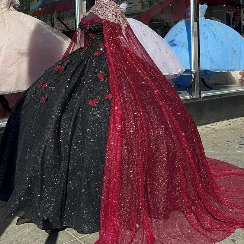 Customized Black Princess Quinceanera Dress Ball Gown Off Shoulder 15th Birthday Party Gown Floral Sweet 16 Vetido De vx Anos
Customized Black Princess Quinceanera Dress Ball Gown Off Shoulder 15th Birthday Party Gown Floral Sweet 16 Vetido De vx Anos