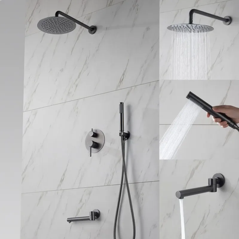 Three Function Grey Black Chrome Gold Shower Set System Faucet Mixer Ducha Higienica Pra Banheiro 10 Inch Bathroom Tap Brass
Three Function Grey Black Chrome Gold Shower Set System Faucet Mixer Ducha Higienica Pra Banheiro 10 Inch Bathroom Tap Brass