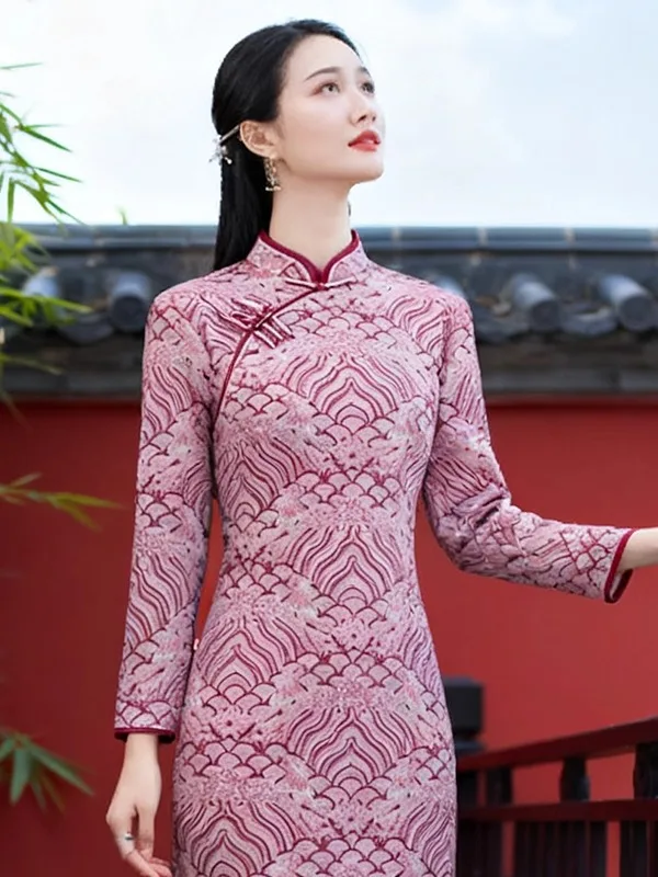 Stunning New Chinese Sle Improved Dr Daily Wear Autumn Winter Vintage anghai Mom's Long Qipao Warmth Long Sl...
Stunning New Chinese Sle Improved Dr Daily Wear Autumn Winter Vintage anghai Mom's Long Qipao Warmth Long Sl...