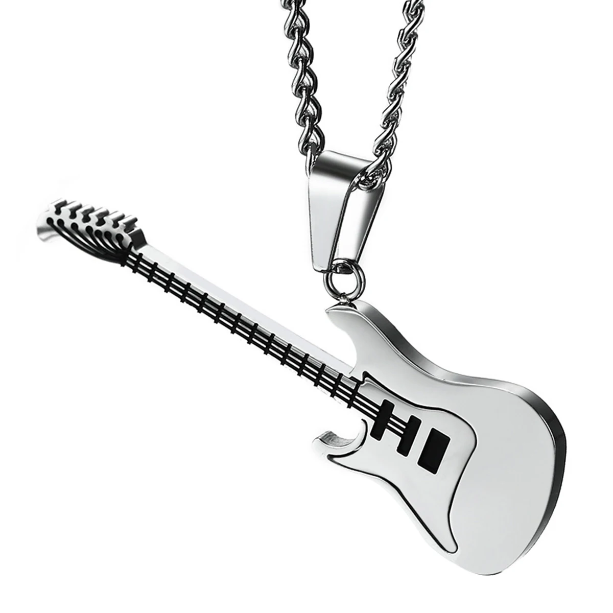 Men'S Guitar Shaped Stainless Steel Necklace Pendant Gold Color Diamond Studded Gift For Birthday Wedding Matching
Men'S Guitar Shaped Stainless Steel Necklace Pendant Gold Color Diamond Studded Gift For Birthday Wedding Matching