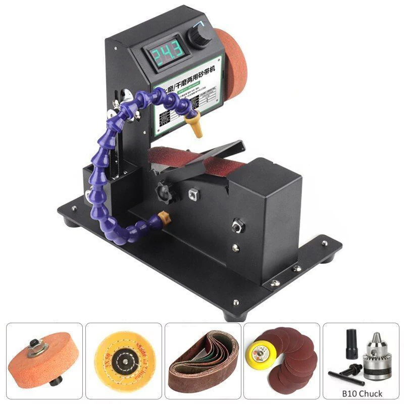 Mini Electric Abrasive Belt Machine DIY Polishing Dry Wet Grinding Tool Machine
Mini Electric Abrasive Belt Machine DIY Polishing Dry Wet Grinding Tool Machine