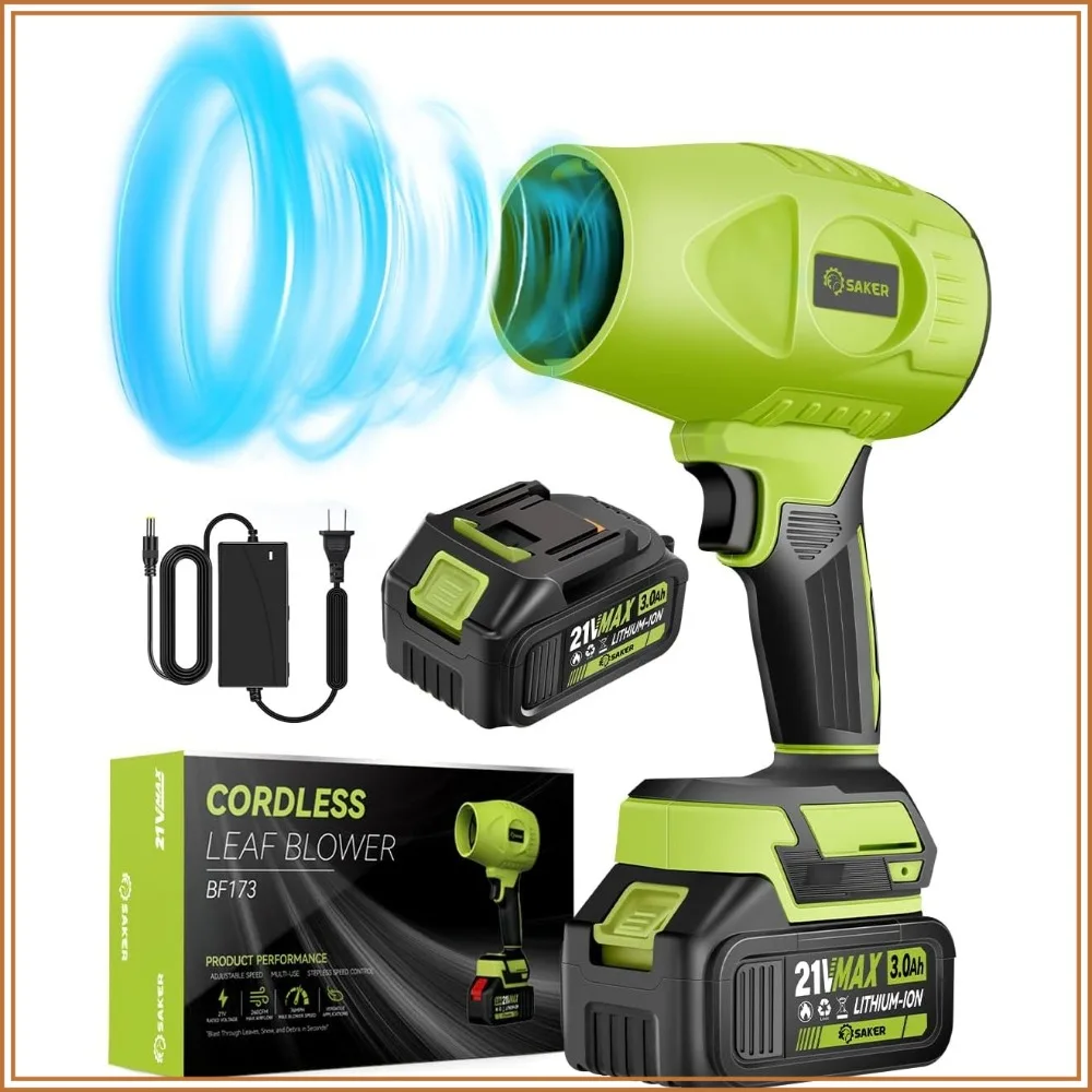 Cordless Leaf Blower 180000 RPM, 2x4.0Ah Batteries, Adjustable Speed, for Car Drying & Patio Cleaning
Cordless Leaf Blower 180000 RPM, 2x4.0Ah Batteries, Adjustable Speed, for Car Drying & Patio Cleaning