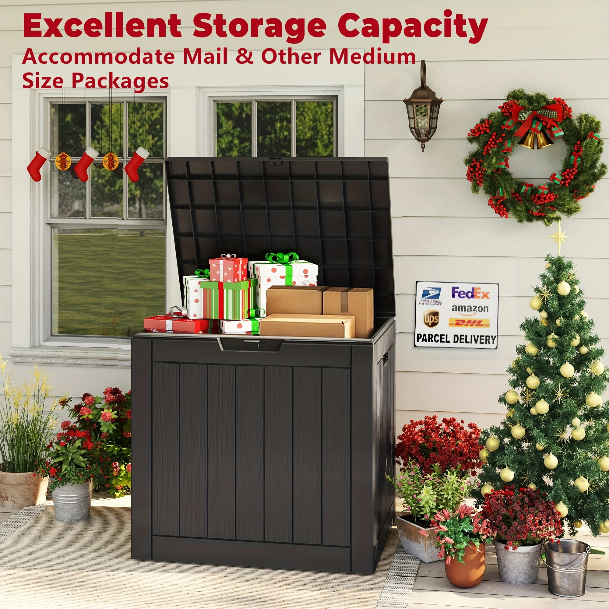 45/ 35 Gallon Resin Deck Box | Lockable Outdoor Storage Box for Patio Furniture, Pool Toys, Garden Tools, Pet Toys, and Supplies | Waterproof Outdoor Storage Box, Chest, Cabinet, Shelf, Box, Cabinet, Rack for Outdoor Storage
45/ 35 Gallon Resin Deck Box | Lockable Outdoor Storage Box for Patio Furniture, Pool Toys, Garden Tools, Pet Toys, and Supplies | Waterproof Outdoor Storage Box, Chest, Cabinet, Shelf, Box, Cabinet, Rack for Outdoor Storage