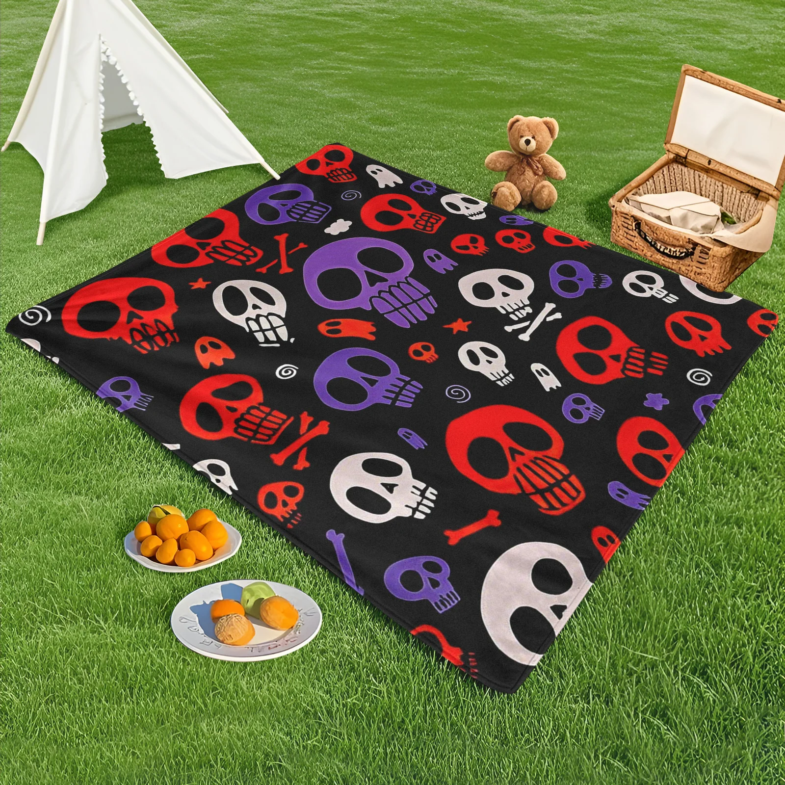 Red Skull Pattern Outdoor Blanket With Purple And Black Accents For Bold And Edgy Outdoor Style
Red Skull Pattern Outdoor Blanket With Purple And Black Accents For Bold And Edgy Outdoor Style