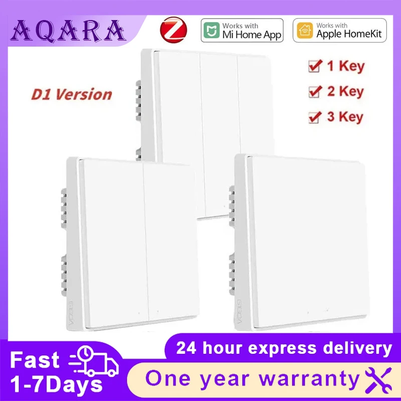Aqara Wall Smart Switch D1 ZigBee Wireless Switch Key Light Remote Control Fire Wire With /NO Neutral Work With Mi Home HomeKit
Aqara Wall Smart Switch D1 ZigBee Wireless Switch Key Light Remote Control Fire Wire With /NO Neutral Work With Mi Home HomeKit
