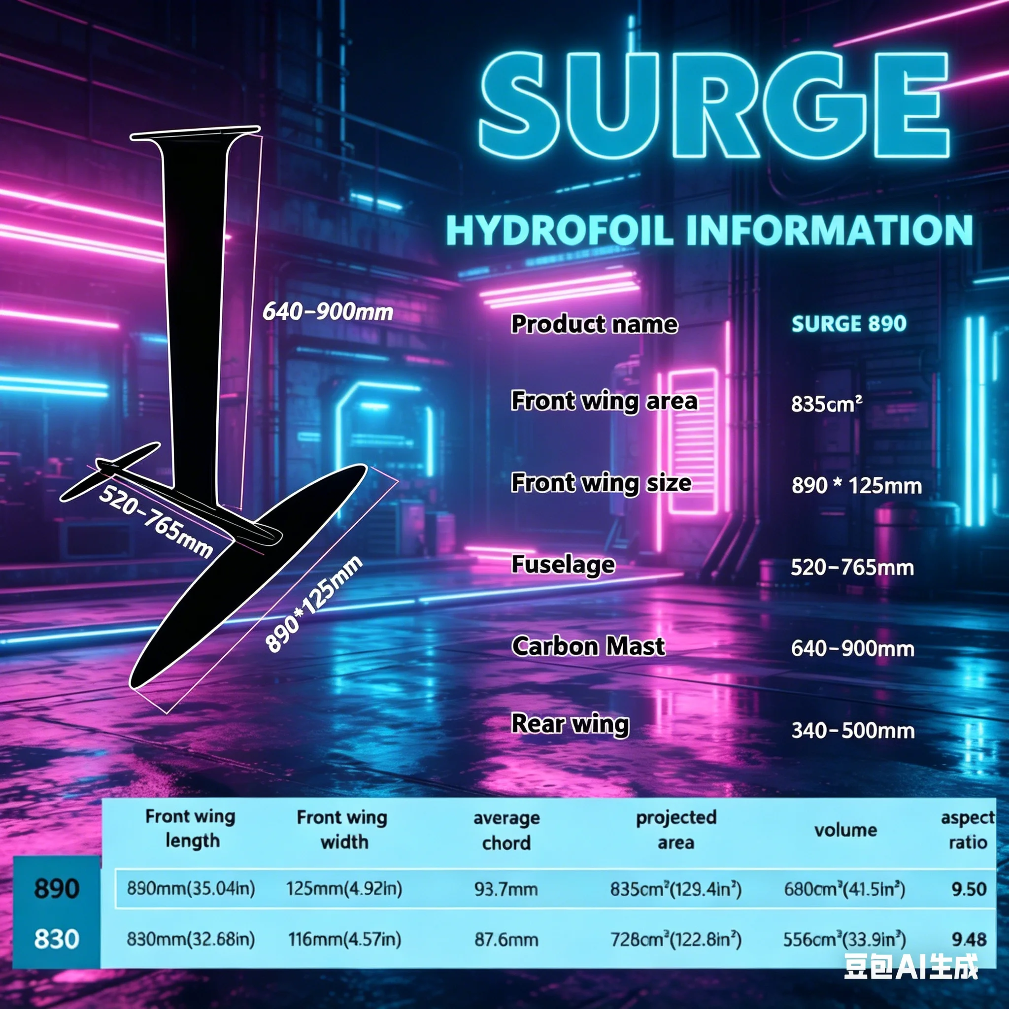 SURGE 890 Hydrofoil Front Wing835 Sqcm,Water Sports, Professional Surf,Freestyle Wing Light Wind,Hydrofoil Kite Surf Hydrofoil
SURGE 890 Hydrofoil Front Wing835 Sqcm,Water Sports, Professional Surf,Freestyle Wing Light Wind,Hydrofoil Kite Surf Hydrofoil