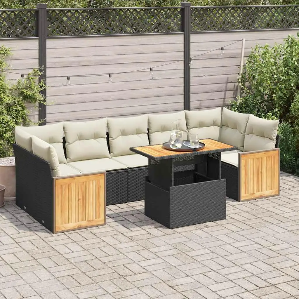 Stylish Black Cream White Rattan Garden Sofa Set with Acacia Wood Frame and Durable Polyester Cushions
Stylish Black Cream White Rattan Garden Sofa Set with Acacia Wood Frame and Durable Polyester Cushions