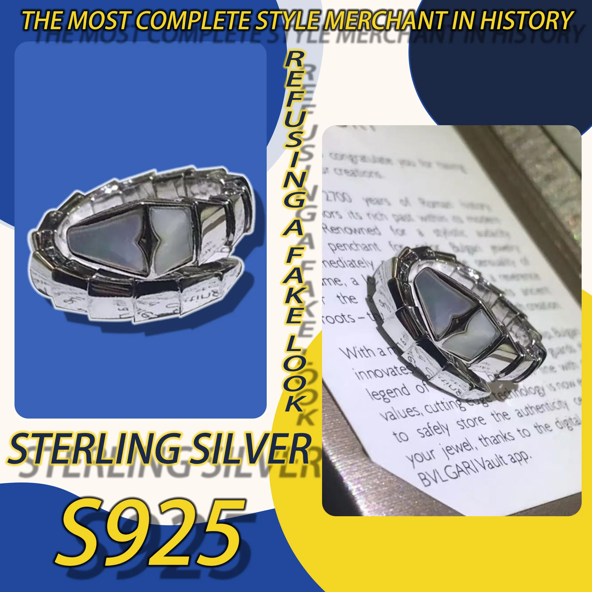Light luxury high-end photosensitive ring, pure silver S925 fashionable snake bone ring, Serpenti series holiday gift
Light luxury high-end photosensitive ring, pure silver S925 fashionable snake bone ring, Serpenti series holiday gift