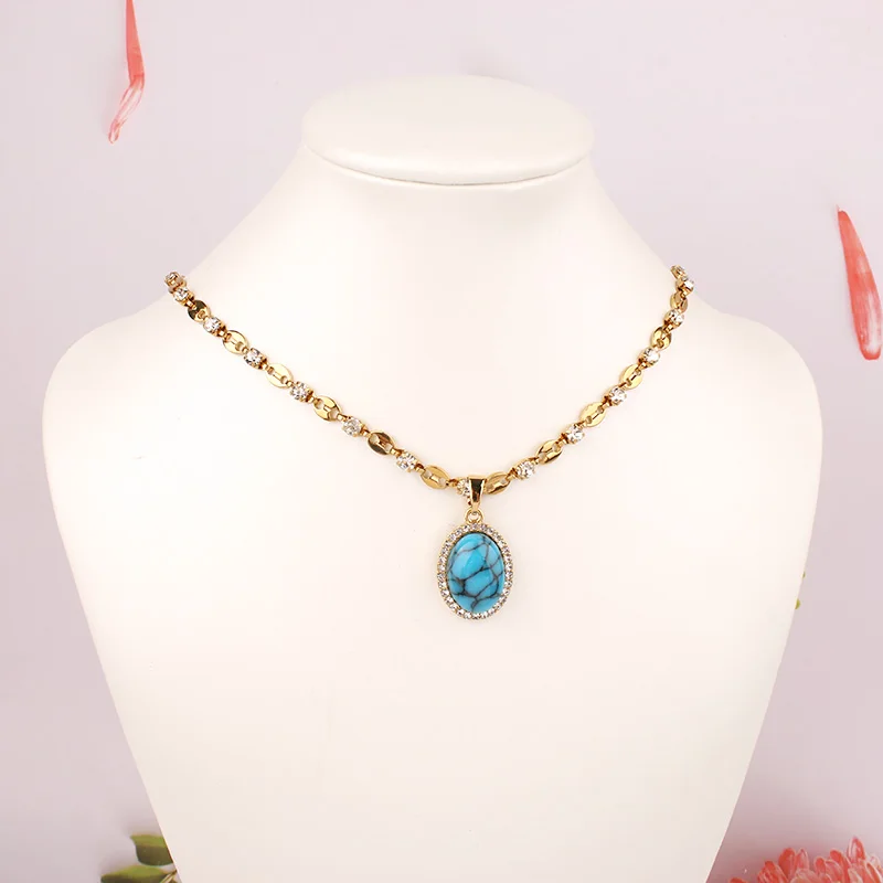 Fashion Stainless Steel Gold Plated Chain High Quality Crystal Zircon Necklace Pendant Boho Style Necklace Jewelry Wholesale
Fashion Stainless Steel Gold Plated Chain High Quality Crystal Zircon Necklace Pendant Boho Style Necklace Jewelry Wholesale