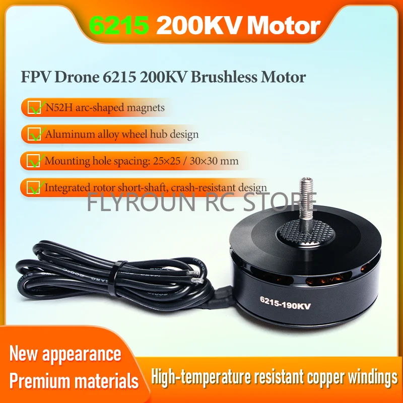 6215 200KV Brushless Motor for 15-20 Inch FPV Heavy Lift Drone 6-12S LiPo 9728G Pull UAV Professional Payload Customize Aluminum
6215 200KV Brushless Motor for 15-20 Inch FPV Heavy Lift Drone 6-12S LiPo 9728G Pull UAV Professional Payload Customize Aluminum