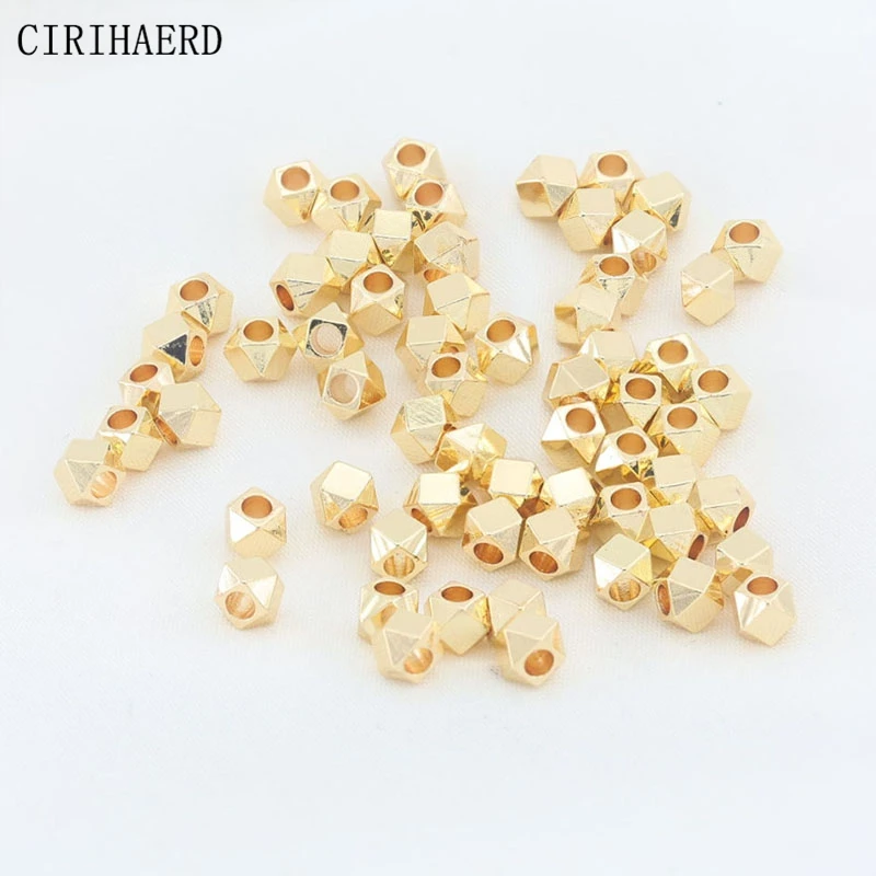30PCS 50PCS Beads For needlework 14K Gold Plated Spacer Bead Separators Diy Jewelry Making Materials 3mm 4mm 5mm Bracelets Beads 
30PCS 50PCS Beads For needlework 14K Gold Plated Spacer Bead Separators Diy Jewelry Making Materials 3mm 4mm 5mm Bracelets Beads