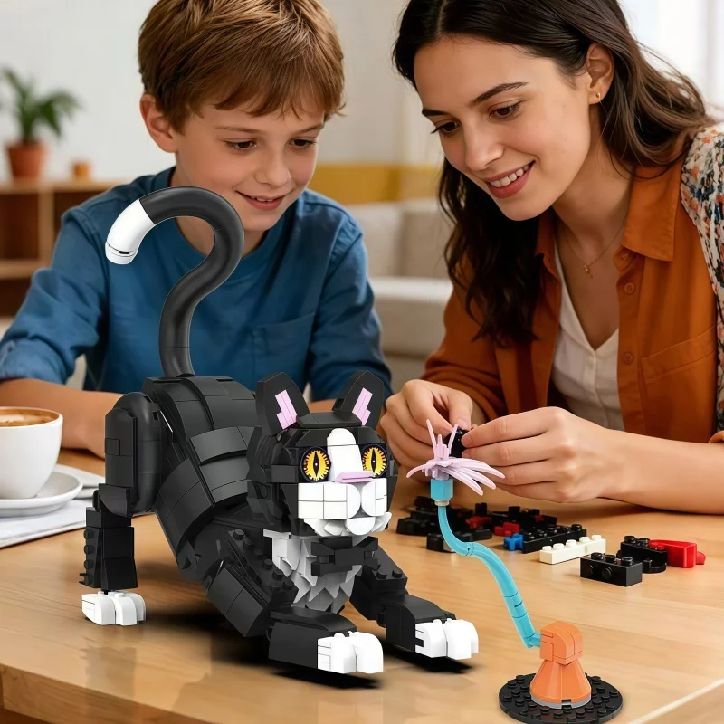 Black and white tuxedo cat building blocks, 5 different designs can be freely assembled MOC building block set, educational DIY
Black and white tuxedo cat building blocks, 5 different designs can be freely assembled MOC building block set, educational DIY