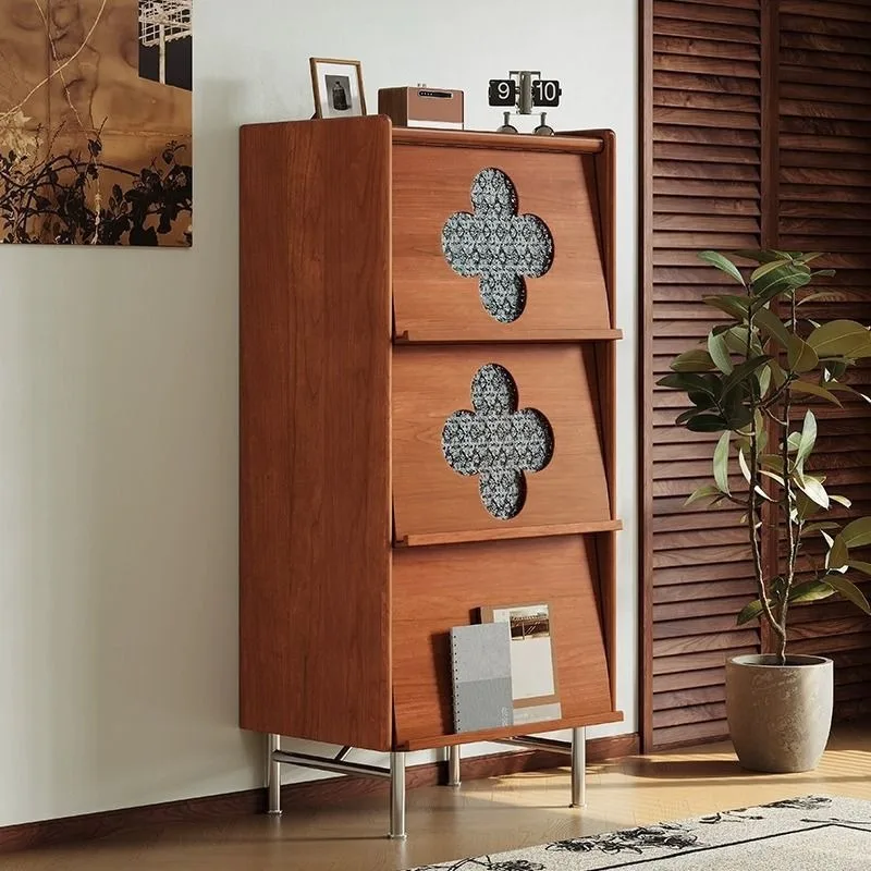 side cabinet, wood color display shelf, retro books and periodicals, living room floor-to-ceiling multi-layer storage
side cabinet, wood color display shelf, retro books and periodicals, living room floor-to-ceiling multi-layer storage