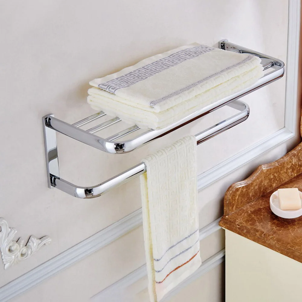 Bathroom Accessory Polished Chrome Wall Mounted Bathroom Towel Rail Holder Storage Rack Shelf Bar aba831
Bathroom Accessory Polished Chrome Wall Mounted Bathroom Towel Rail Holder Storage Rack Shelf Bar aba831