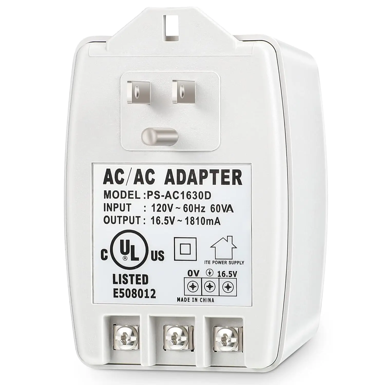 16.5V 30VA Doorbell Transformer Plug in for Ring Nest Ecobee with PTC Fuse
16.5V 30VA Doorbell Transformer Plug in for Ring Nest Ecobee with PTC Fuse