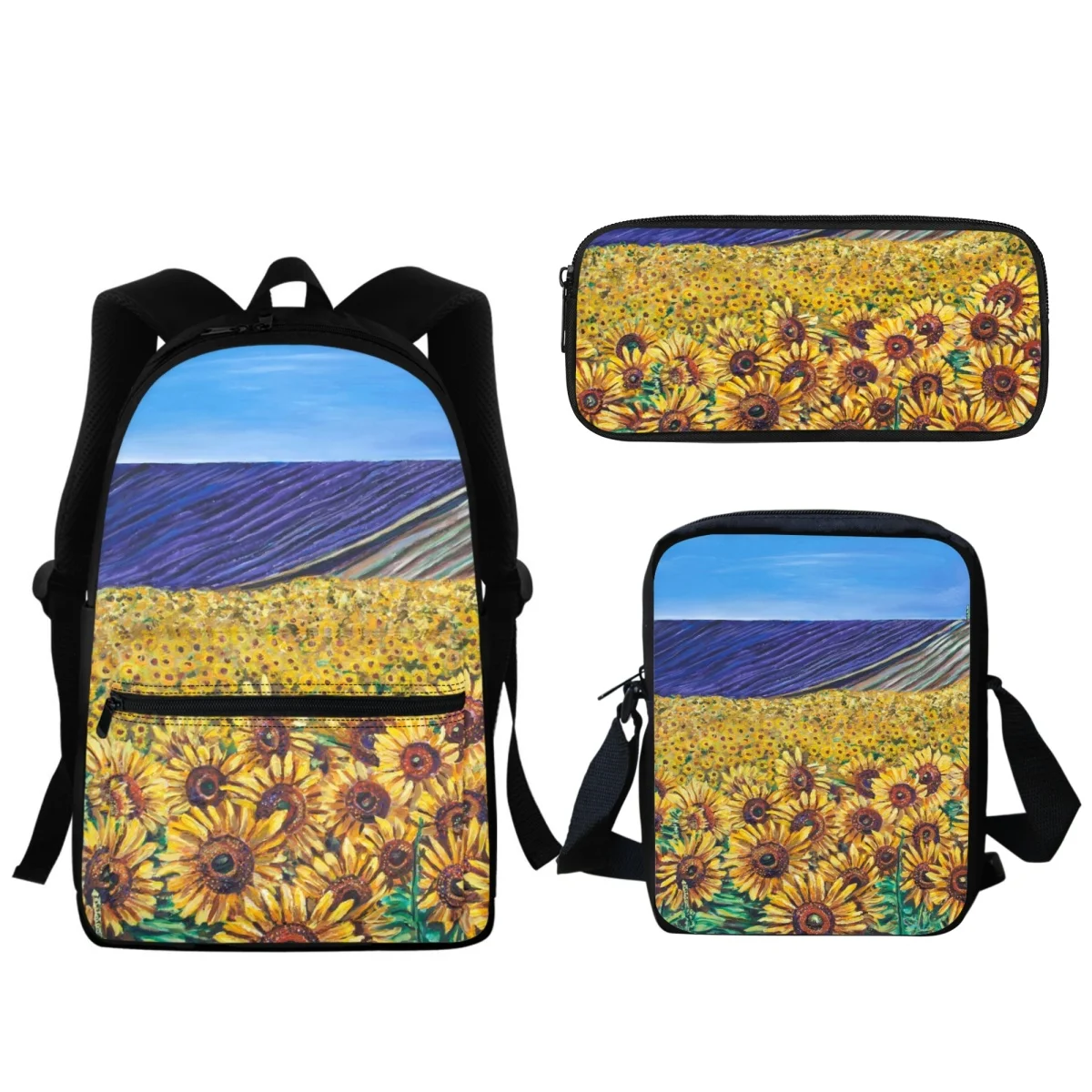 3PC Sunflower Oil Painting Fashion Zipper Backpack Personalized Student Boys Girls Casual SchoolBags Pencil Case Lunch Bag 2023
3PC Sunflower Oil Painting Fashion Zipper Backpack Personalized Student Boys Girls Casual SchoolBags Pencil Case Lunch Bag 2023