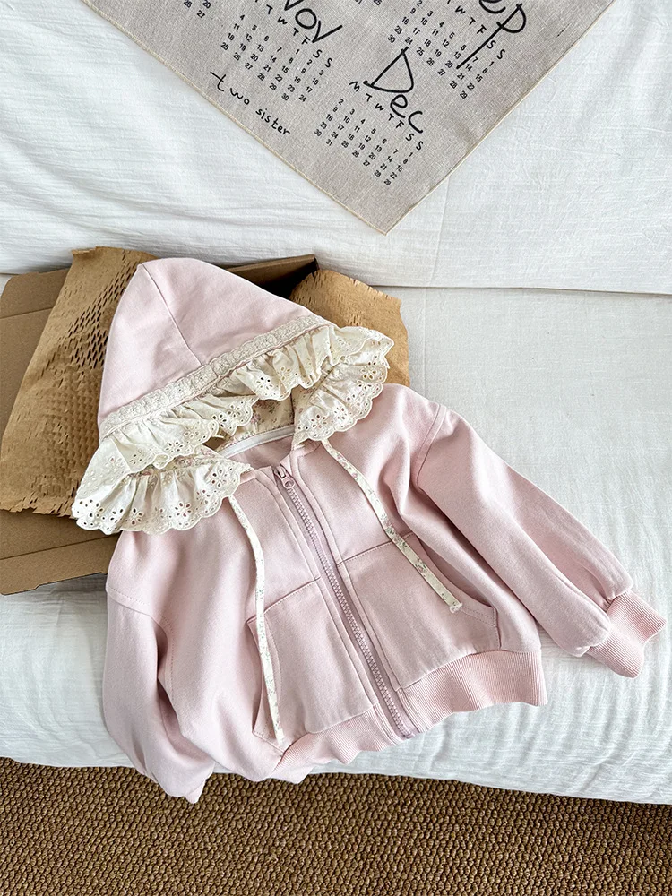 Sweet Girls Lace Hooded Jackets Spring Autumn Long Sleeve Zipper Hoodies Korean Style Girls Casual Outerwear
Sweet Girls Lace Hooded Jackets Spring Autumn Long Sleeve Zipper Hoodies Korean Style Girls Casual Outerwear