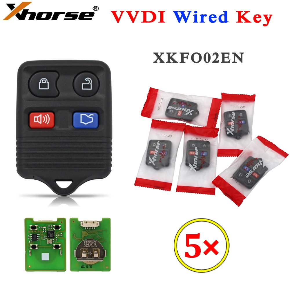 5Pcs/Lot Xhorse Universal Wire Remote Car Keys XKFO02EN 4 Buttons for Ford Style Work With VVDI MINI KEY Tool MAX Pro
5Pcs/Lot Xhorse Universal Wire Remote Car Keys XKFO02EN 4 Buttons for Ford Style Work With VVDI MINI KEY Tool MAX Pro