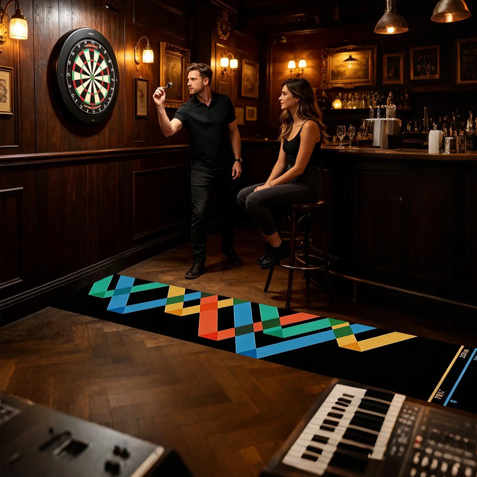Dart Rug Portable Non-Slip Crystal Velvet With Throw Line Darts Distance Mat For Game Room Tournament Sports Club Office Break
Dart Rug Portable Non-Slip Crystal Velvet With Throw Line Darts Distance Mat For Game Room Tournament Sports Club Office Break